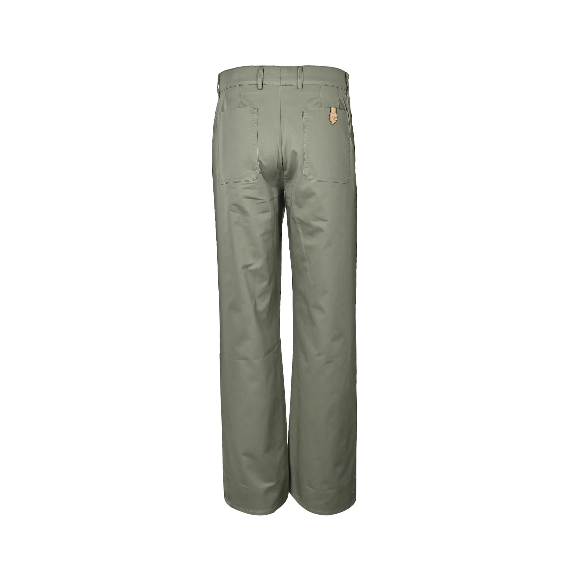 Louis Vuitton/Louis Vuitton pocket leather silk cotton crepe trousers